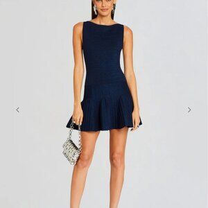 Retrofête AUDRINA KNIT DRESS in Metallic Navy XXS